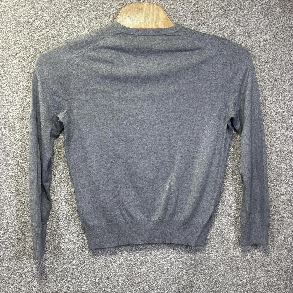 Banana Republic Sweater‎ Mens Medium Gray Silk Cashmere V Neck Knit Pullover